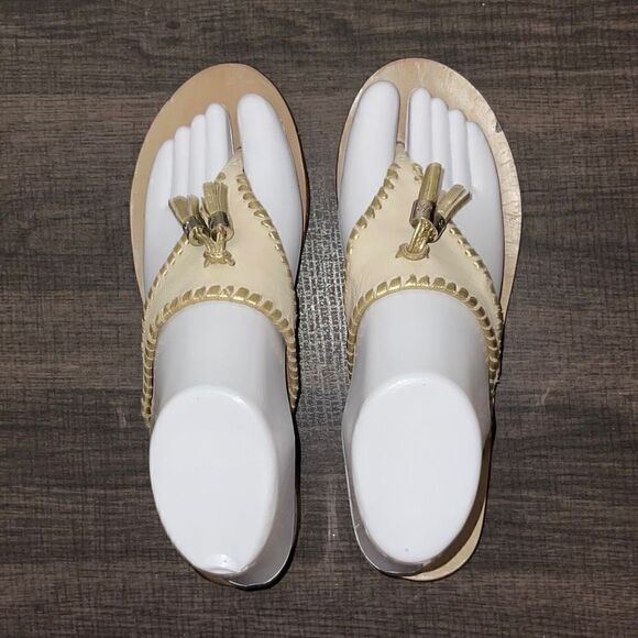 Jack Rogers leather tasseled flip flops - Picture 1 of 6